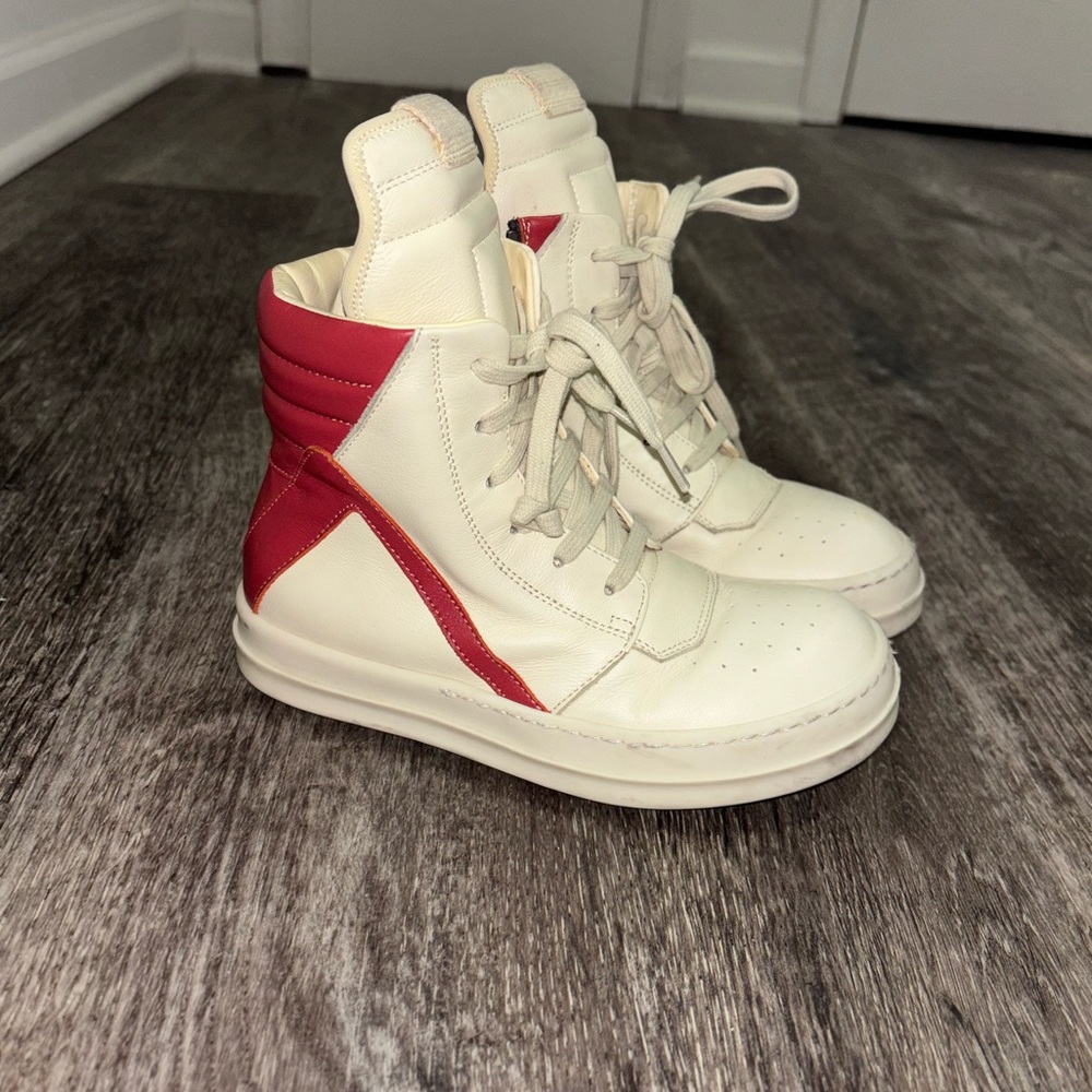 Rick Owens Blush Pink High-Top Sneakers